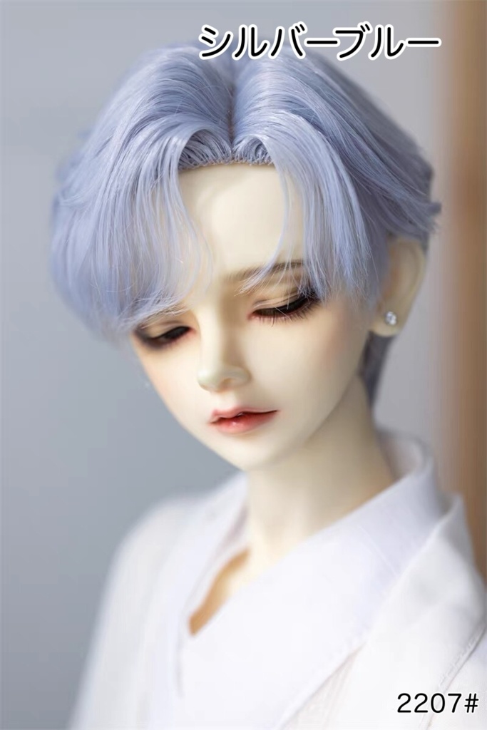 【カカ星球】【7-8, 8-8.5, 8.5-9inch】ドールウィッグ 真ん中分けパーマ