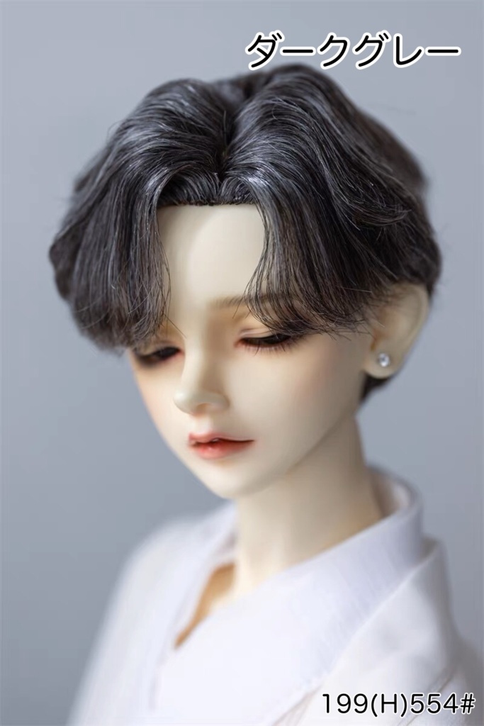 【カカ星球】【7-8, 8-8.5, 8.5-9inch】ドールウィッグ 真ん中分けパーマ