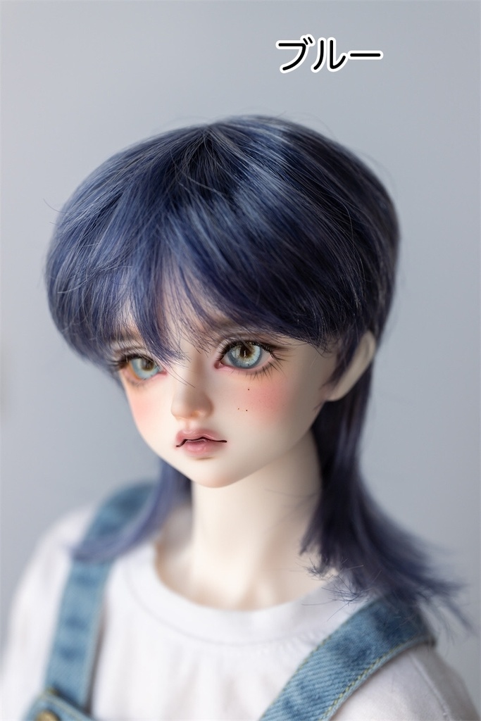 【カカ星球】【8−8.5, 8.5-9inch】ドールウィッグ ウルフカット
