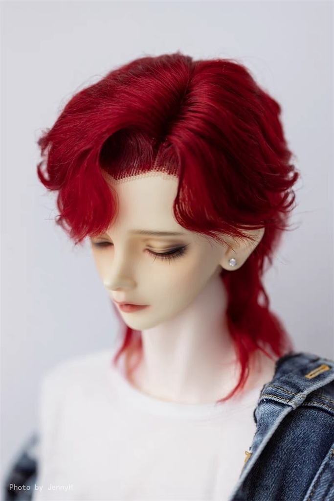 【カカ星球】【7-8, 8-8.5, 8.5-9inch】ドールウィッグ モヘア 男子セミロング
