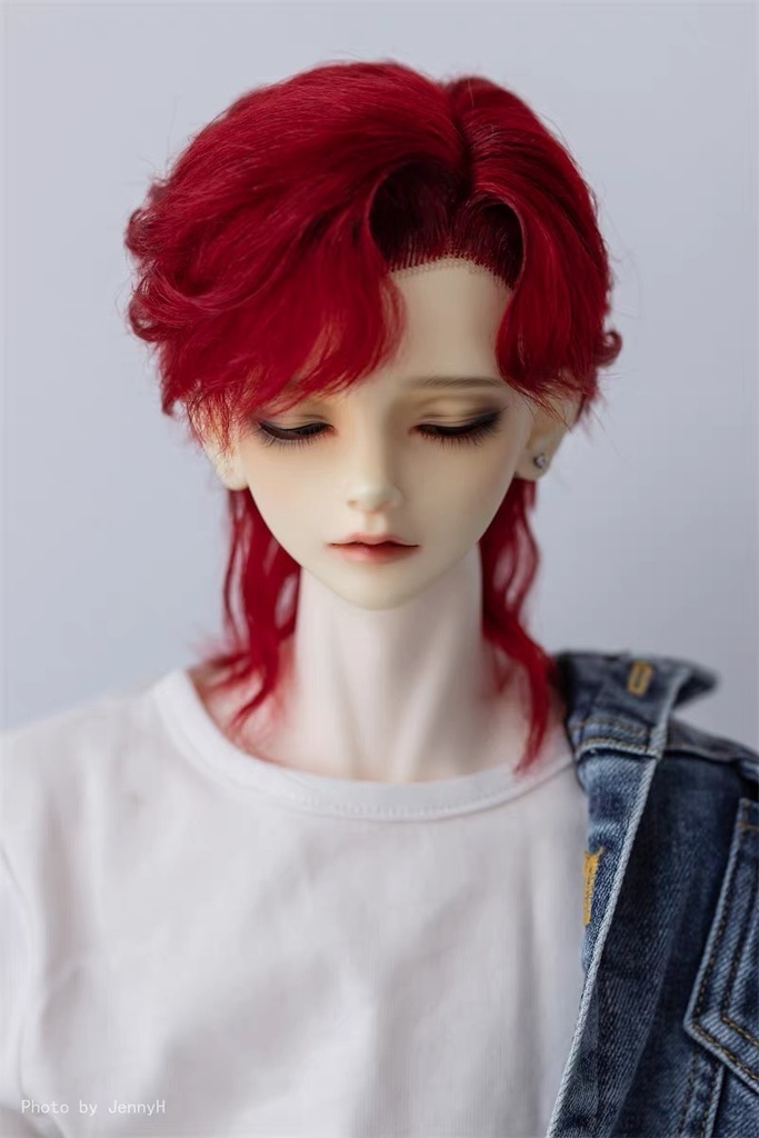 【カカ星球】【7-8, 8-8.5, 8.5-9inch】ドールウィッグ モヘア 男子セミロング