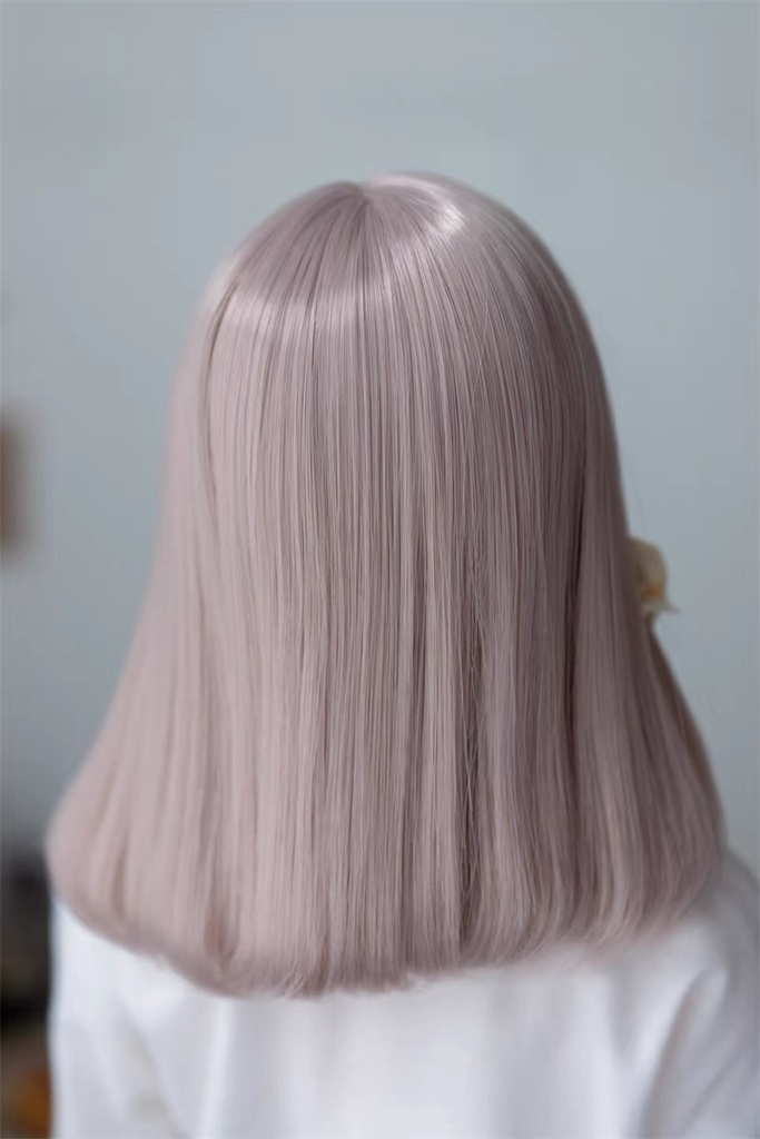 【カカ星球】【8.5-9inch】ドールウィッグ セミロング リボンおさげ