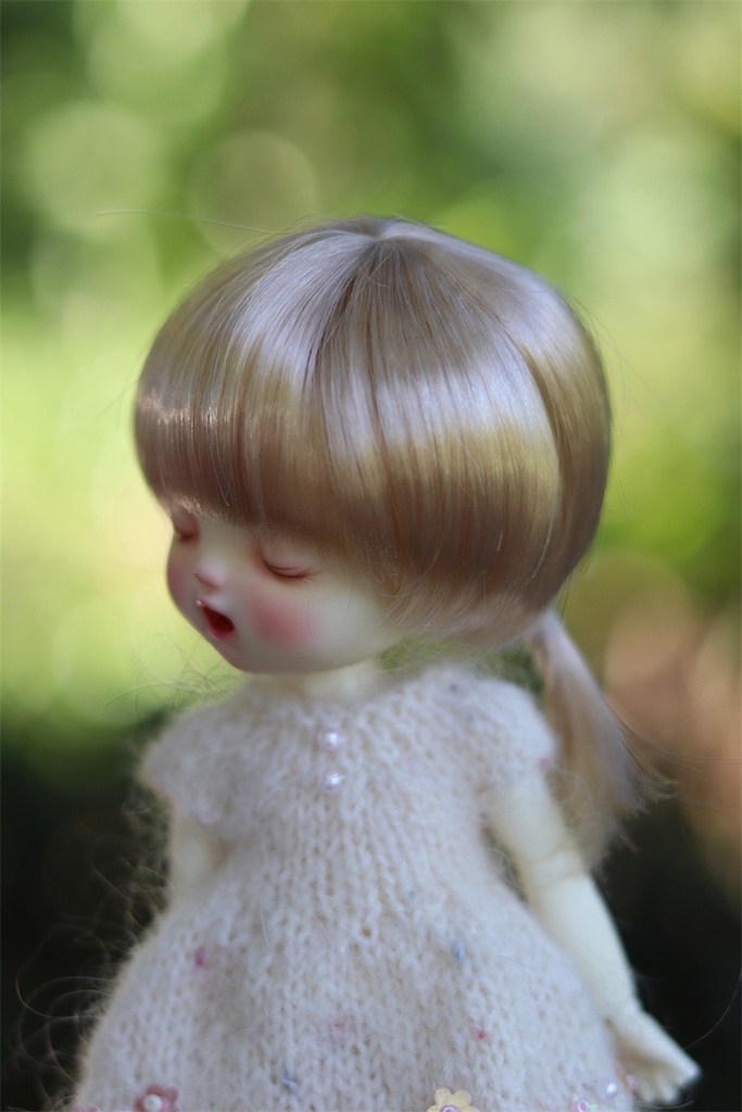 【カカ星球】【6-7inch】ドールウィッグ おさげツインテール