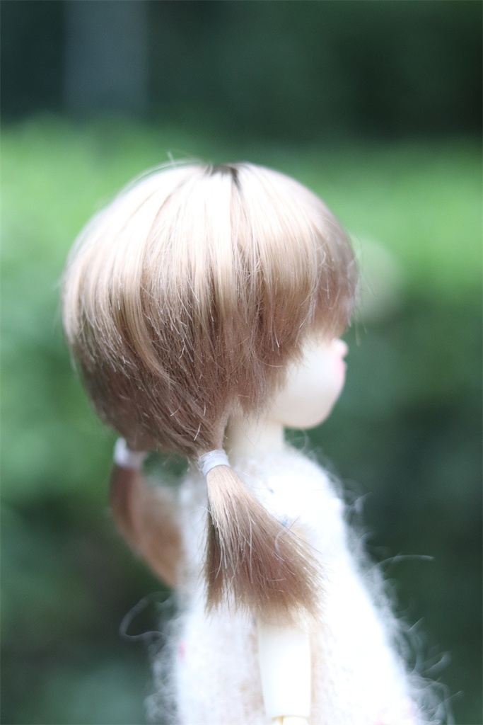 【カカ星球】【6-7inch】ドールウィッグ おさげツインテール