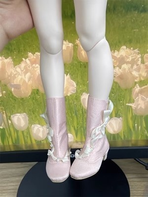 【カカ星球】【1/6,1/4】ドール靴 リボン付きシルクブーツ