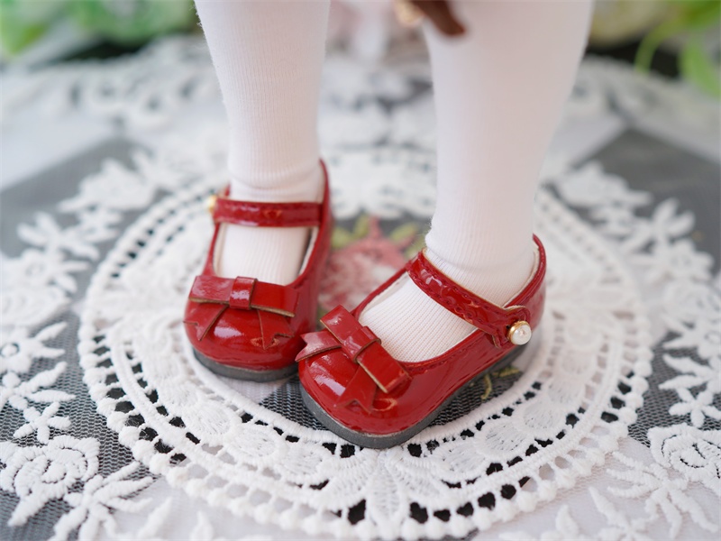 【カカ星球】【1/6】ドール靴 リボンつきおでこパンプス