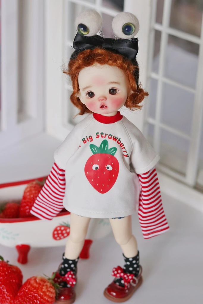 【カカ星球】【1/6,1/4】ドール服 イチゴTシャツ(取寄せ)