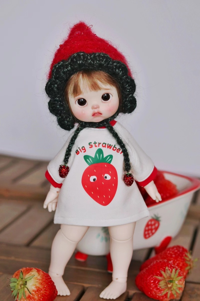 【カカ星球】【1/6,1/4】ドール服 イチゴTシャツ(取寄せ)