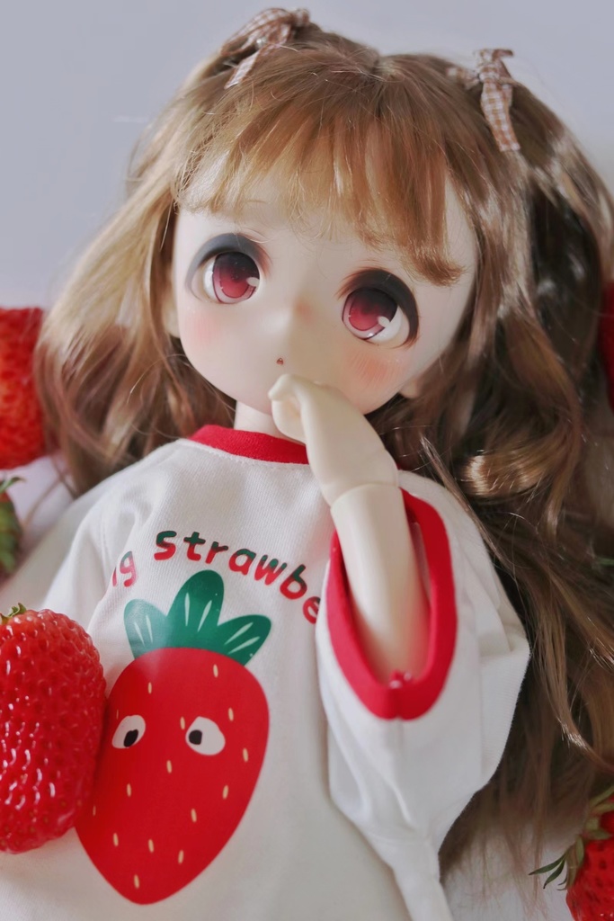 【カカ星球】【1/6,1/4】ドール服 イチゴTシャツ(取寄せ)