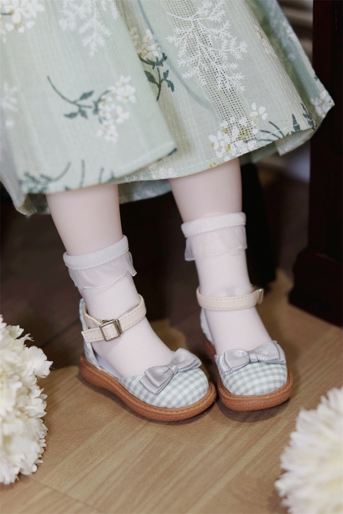 【カカ星球】【1/4】ドール靴 リボンチェックパンプス