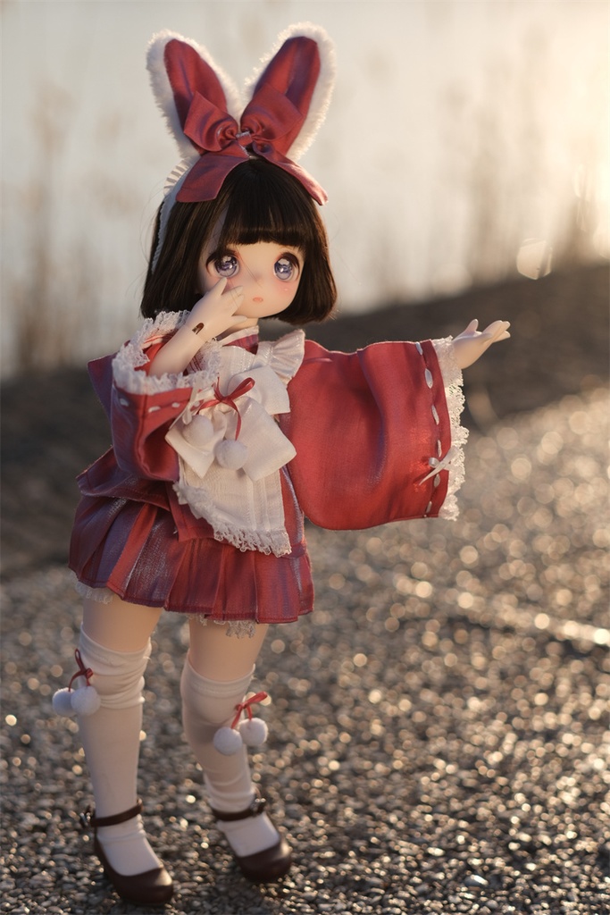 【カカ星球】【1/4】ドール服 うさぎ和メイド