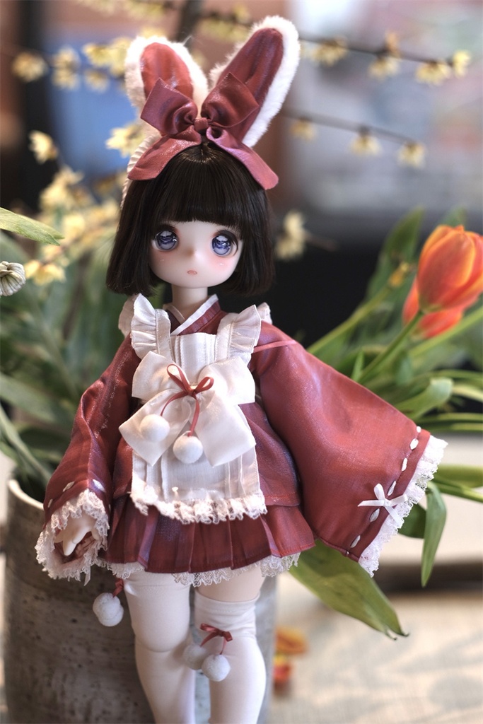 【カカ星球】【1/4】ドール服 うさぎ和メイド