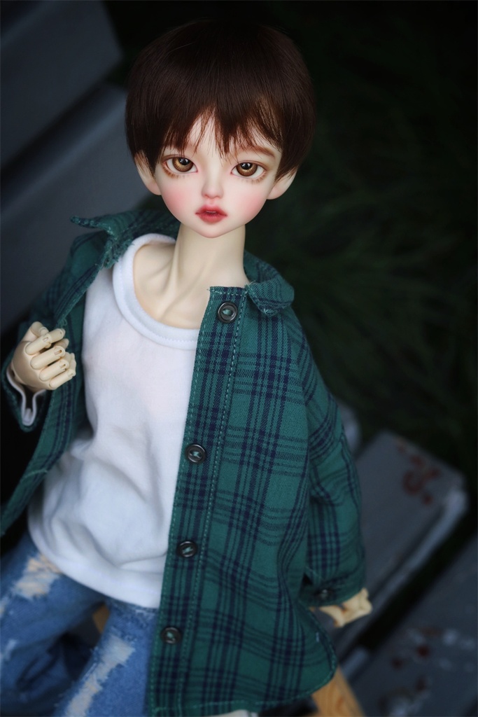 【カカ星球】【1/4,1/3】ドール服 チェックシャツ Tシャツ ジーンズ