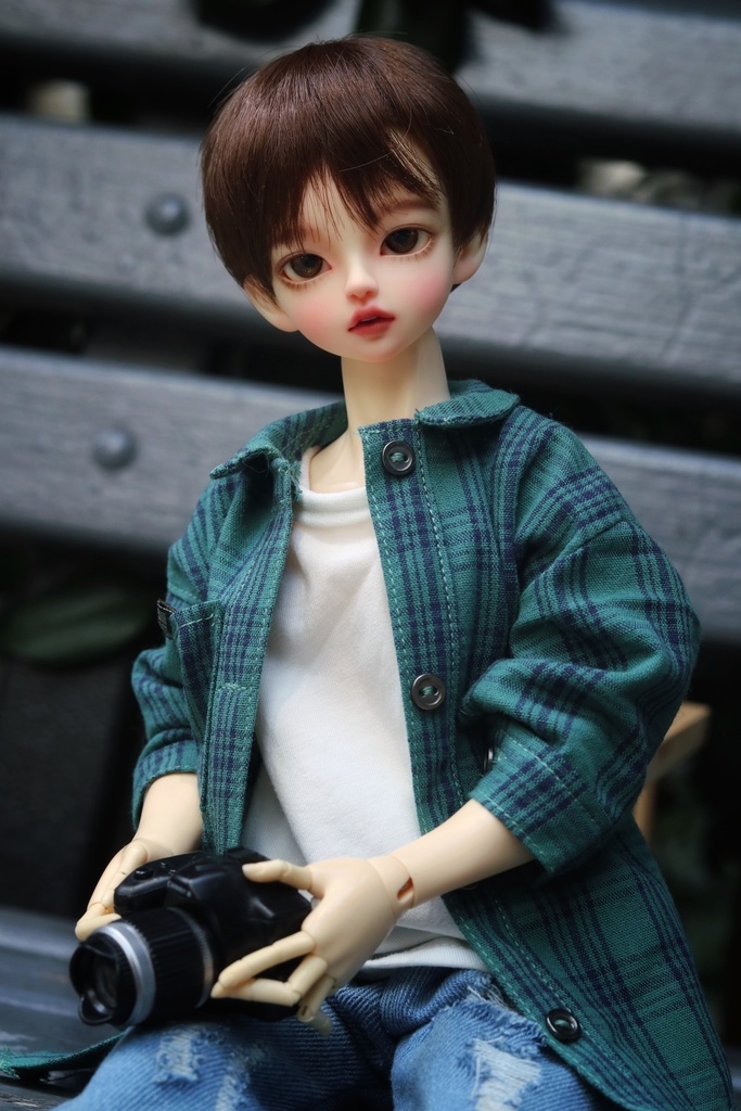 【カカ星球】【1/4,1/3】ドール服 チェックシャツ Tシャツ ジーンズ