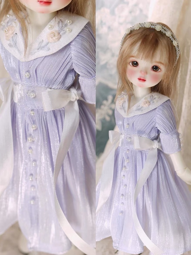 【カカ星球】【1/4】ドール服 春の刺繍ワンピース