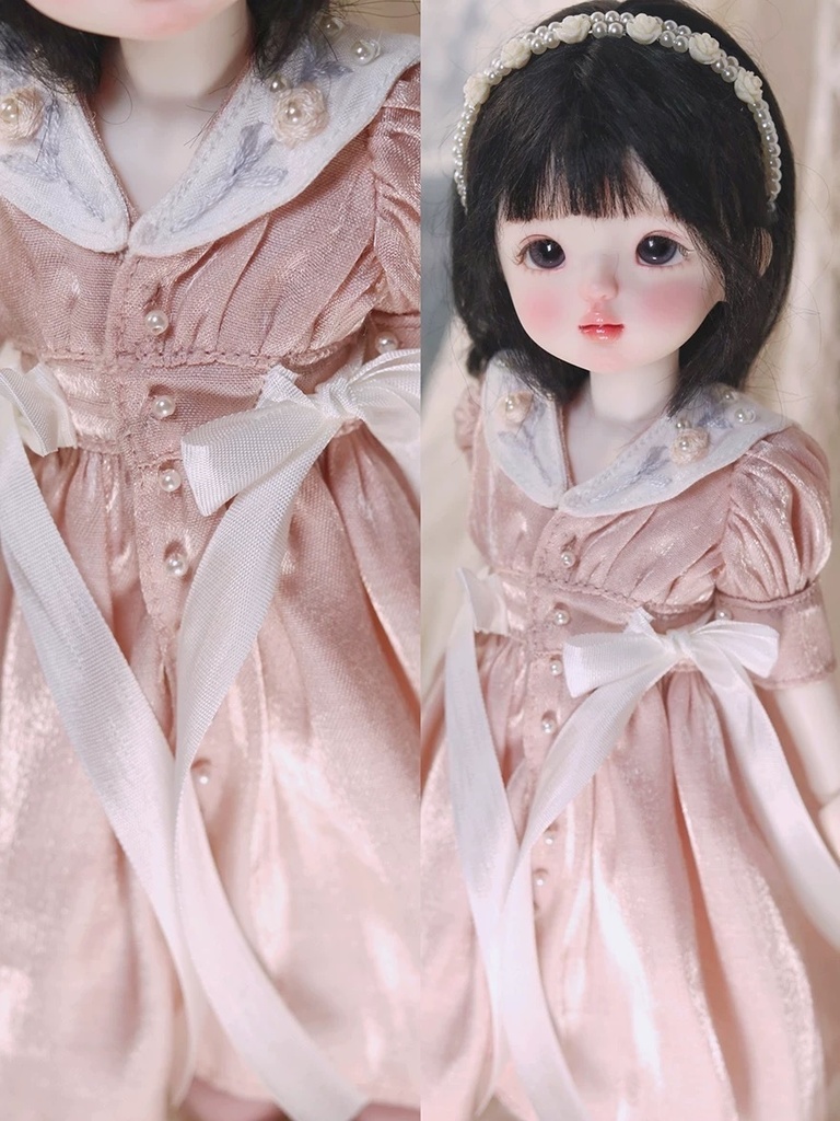 【カカ星球】【1/4】ドール服 春の刺繍ワンピース