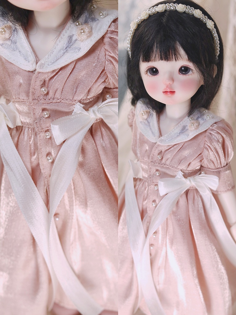 【カカ星球】【1/6】ドール服 春の刺繍ワンピース