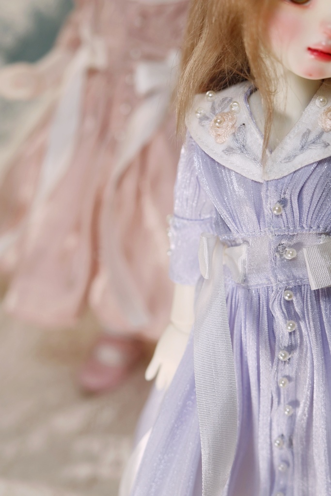【カカ星球】【1/6】ドール服 春の刺繍ワンピース