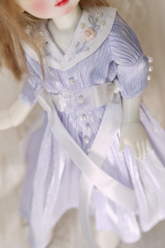 【カカ星球】【1/6】ドール服 春の刺繍ワンピース