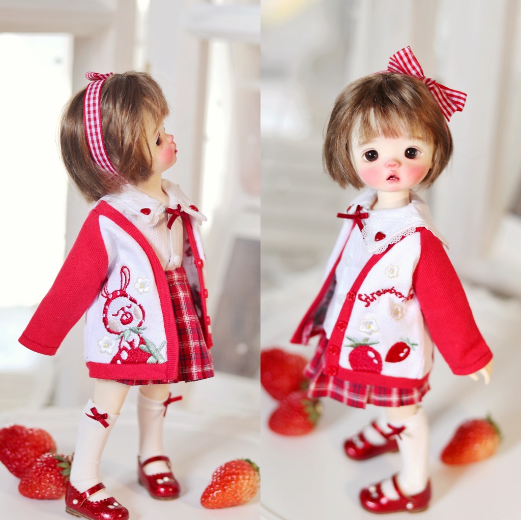 【カカ星球】【1/6】ドール服 ウサイチゴセット(取寄せ)