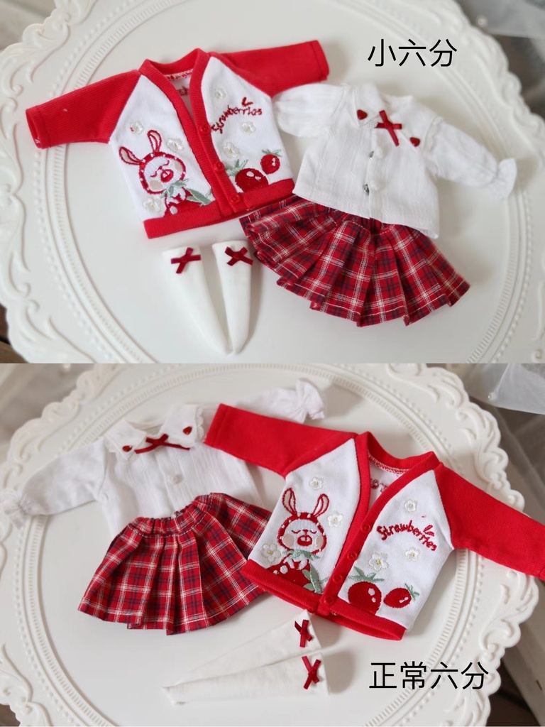 【カカ星球】【1/6】ドール服 ウサイチゴセット(取寄せ)