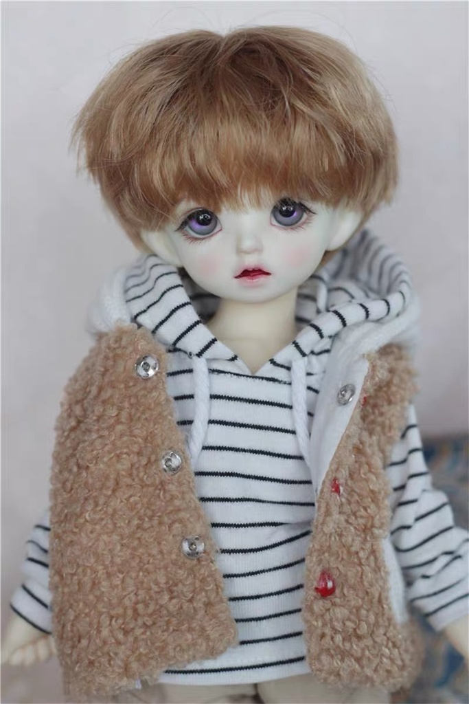 【カカ星球】【1/6】ドール服 モコモコベスト フード付き