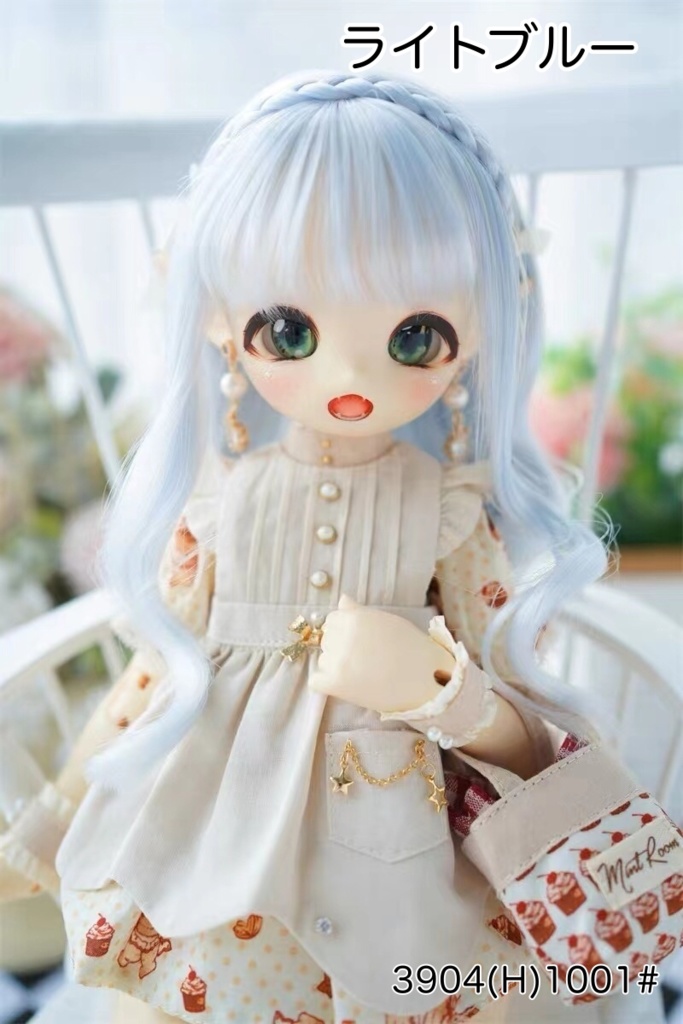 【カカ星球】【6-7, 7-8, 8.5-9inch】ドールウィッグ 三つ編みカール