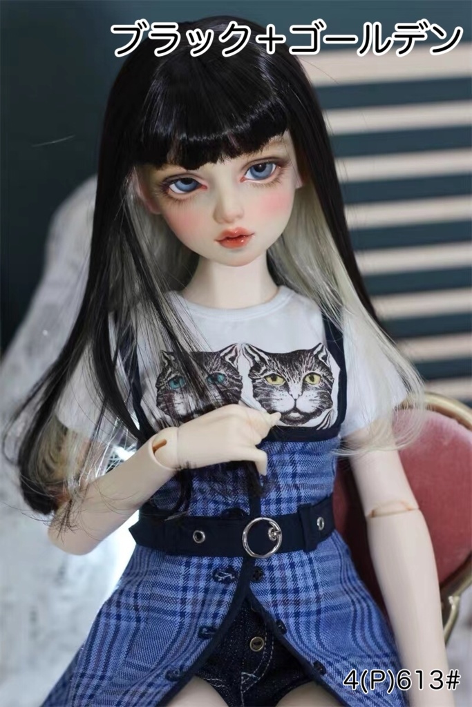 【カカ星球】【6-7, 7-8, 8.5-9inch】ドールウィッグ インナーカラー ロングヘア