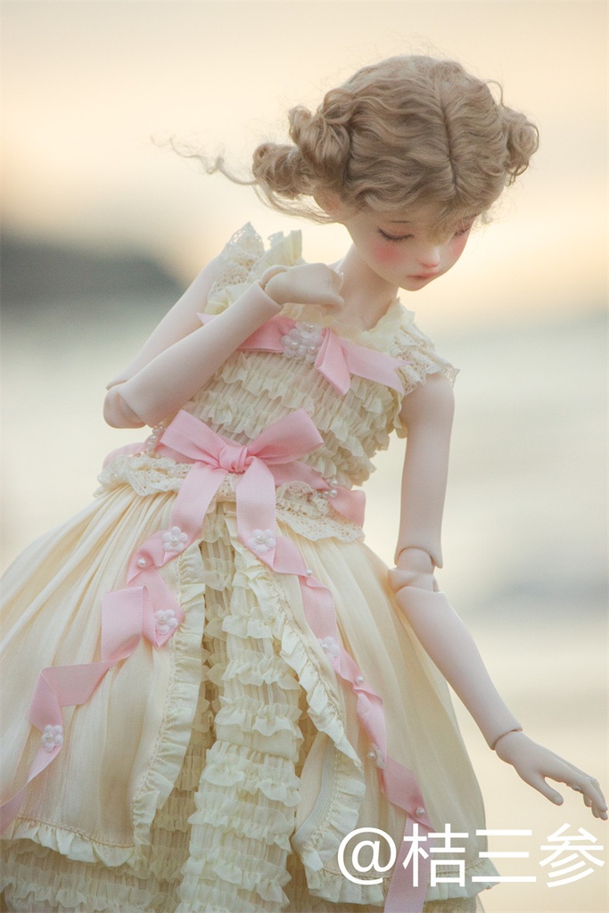 【カカ星球】【1/4,1/3】ドール服 リボンティアードワンピース