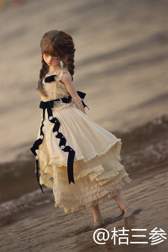 【カカ星球】【1/4,1/3】ドール服 リボンティアードワンピース