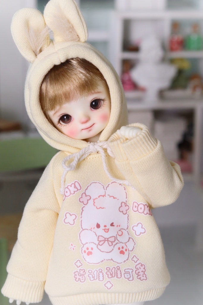 【カカ星球】【1/6,1/5,1/4】ドール服 パーカー 兎耳付き