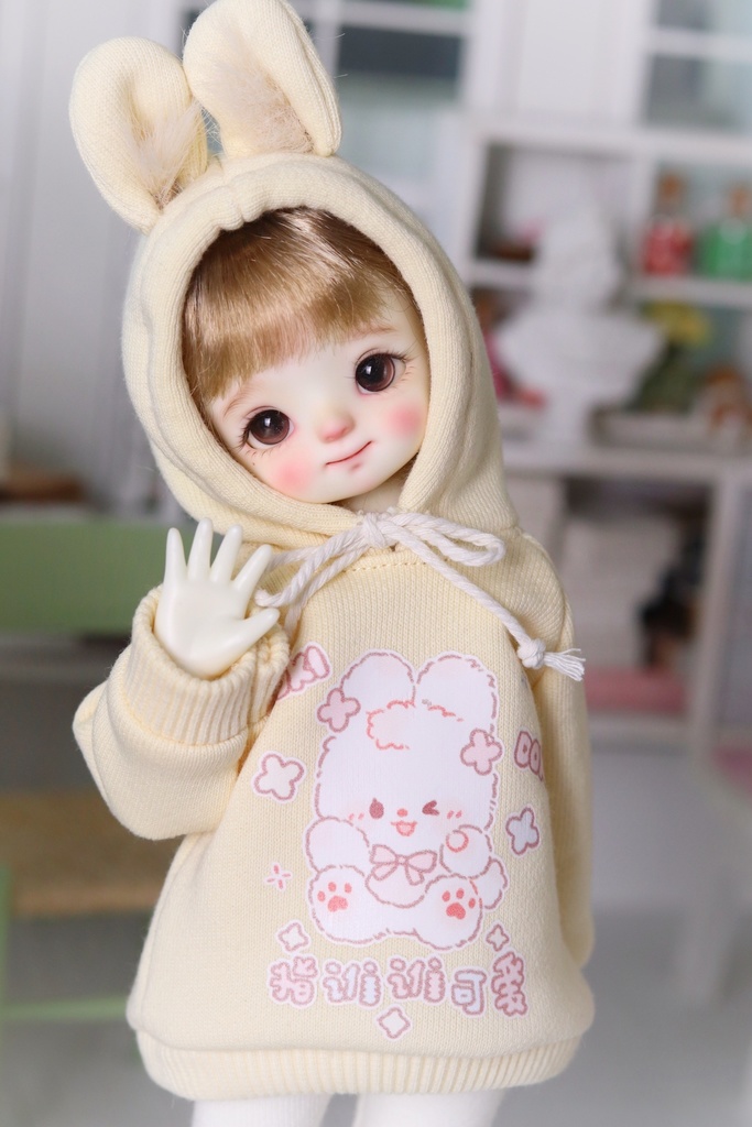 【カカ星球】【1/6,1/5,1/4】ドール服 パーカー 兎耳付き