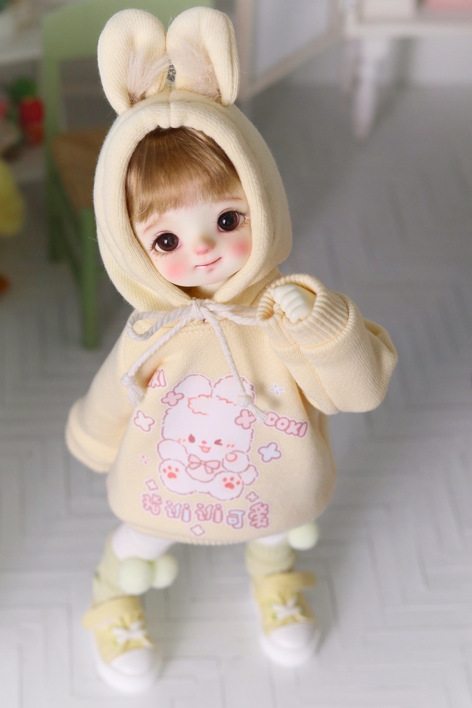 【カカ星球】【1/6,1/5,1/4】ドール服 パーカー 兎耳付き