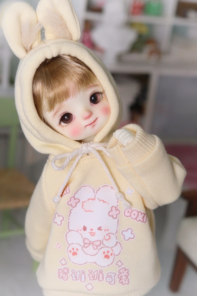 【カカ星球】【1/6,1/5,1/4】ドール服 パーカー 兎耳付き