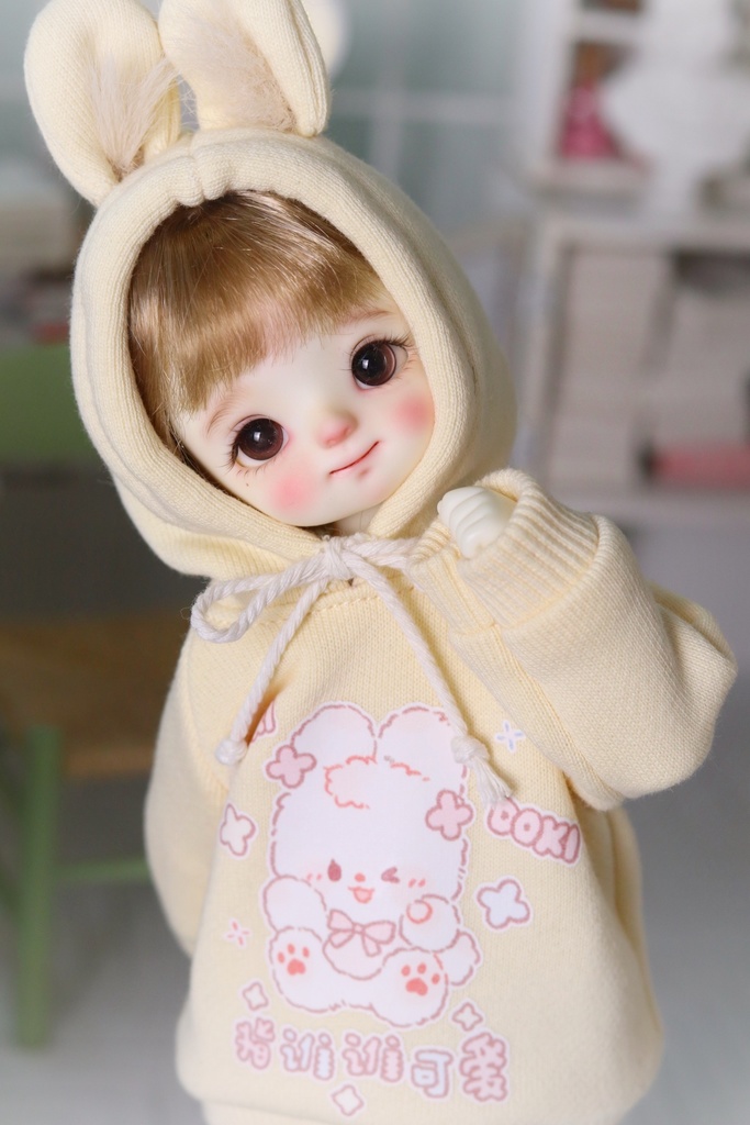 【カカ星球】【1/6,1/5,1/4】ドール服 パーカー 兎耳付き