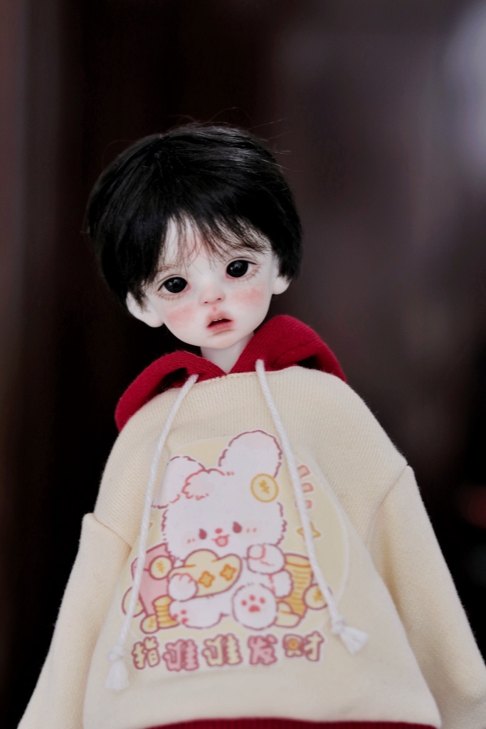 【カカ星球】【1/6,1/5,1/4】ドール服 兎耳付き　ツートンカラーパーカー