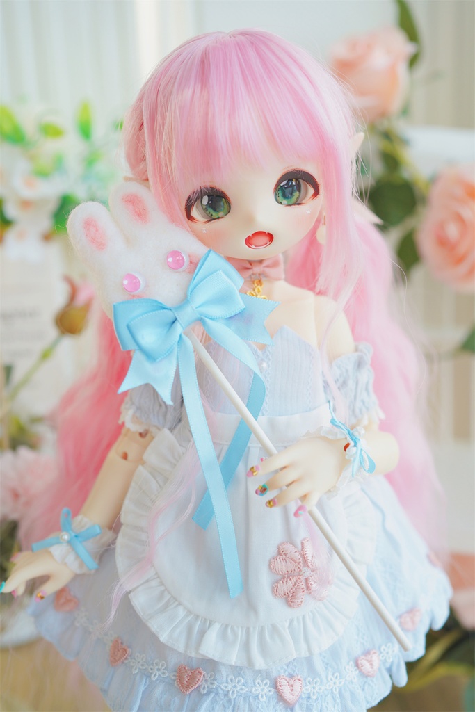 【カカ星球】【6-7, 7-8, 8.5-9inch】ドールウィッグ ローツインテール ウェーブヘア