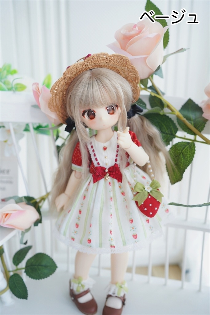 【カカ星球】【6-7, 7-8, 8.5-9inch】ドールウィッグ ローツインテール ウェーブヘア