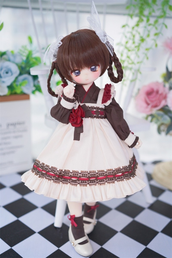 【カカ星球】【6-7inch、7-8inch】ドールウィッグ ツイン三つ編み