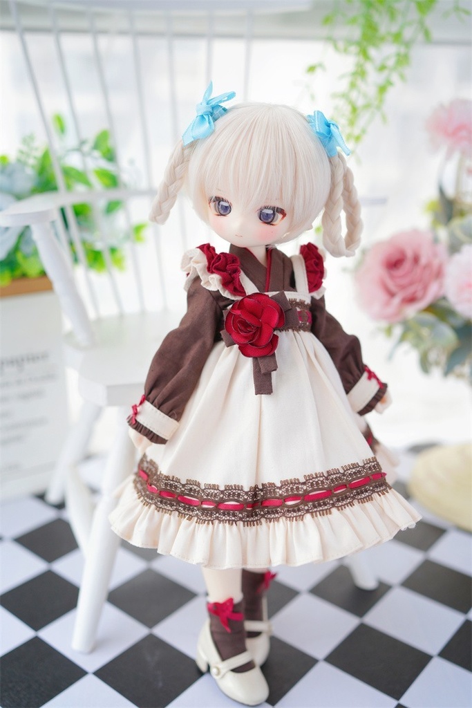 【カカ星球】【6-7inch、7-8inch】ドールウィッグ ツイン三つ編み
