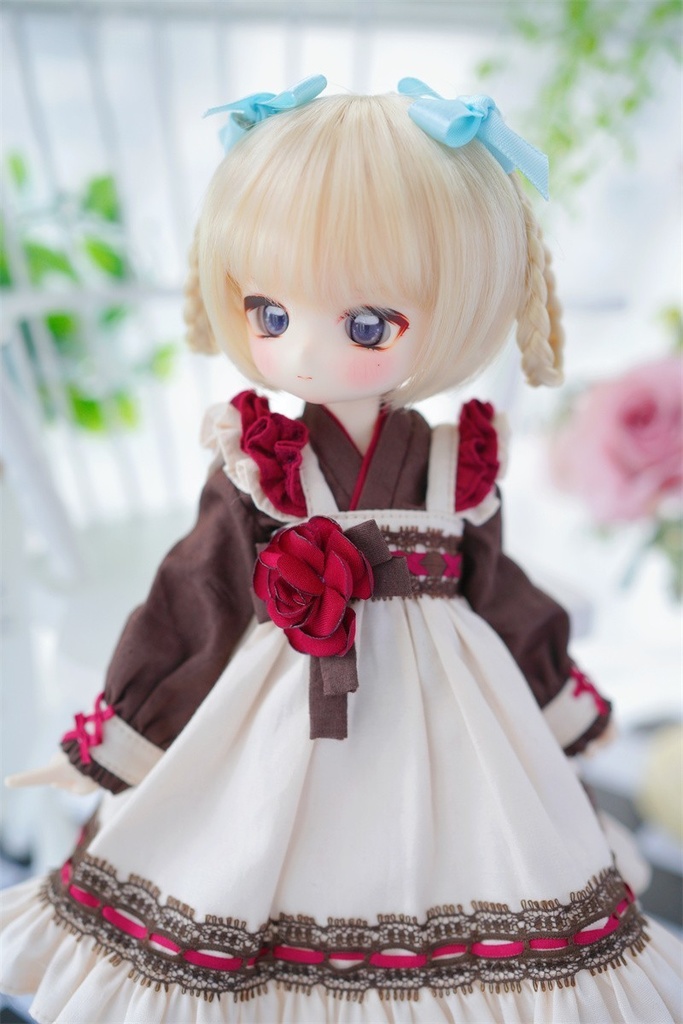 【カカ星球】【6-7inch、7-8inch】ドールウィッグ ツイン三つ編み