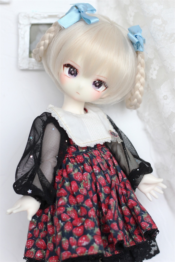 【カカ星球】【6-7inch、7-8inch】ドールウィッグ ツイン三つ編み