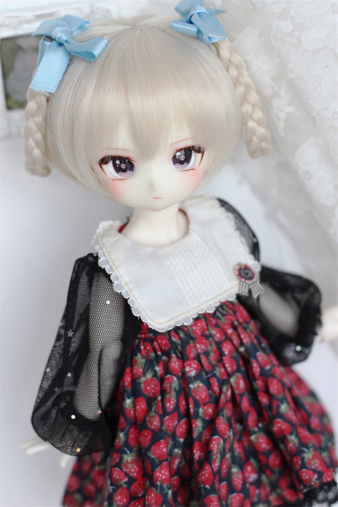 【カカ星球】【6-7inch、7-8inch】ドールウィッグ ツイン三つ編み