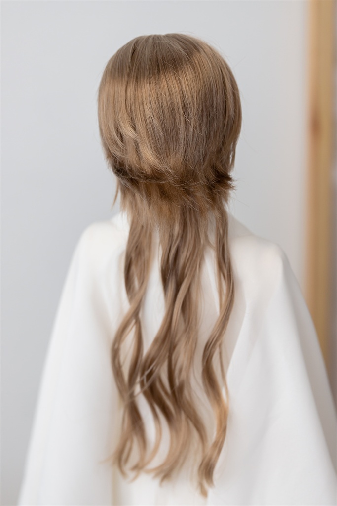 【カカ星球】【7-8, 8-8.5, 8.5-9inch】ドールウィッグ ロングウルフウェーブヘア