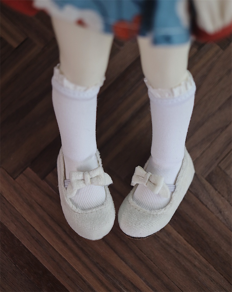 【カカ星球】【1/6】ドール靴 スエードリボンパンプス