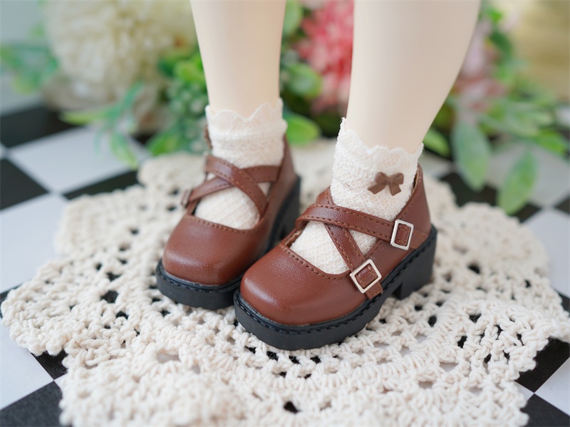 【カカ星球】【1/4 1/6】ドール靴 クロスベルトローファー