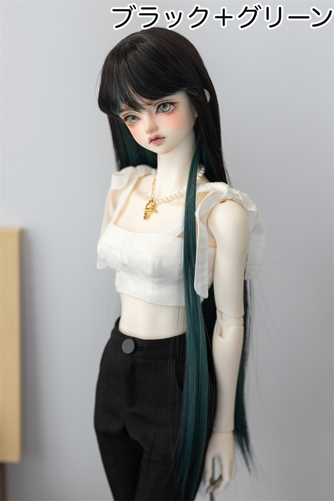 【カカ星球】【6-7, 7-8inch】ドールウィッグ　ストレートロングヘア インナーカラー
