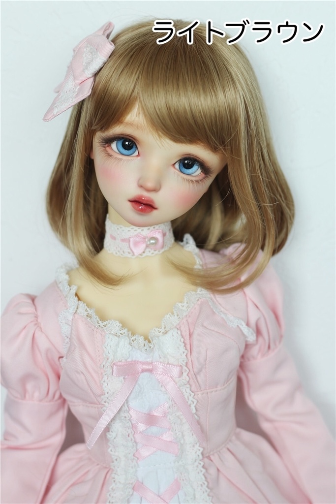 【カカ星球】【6-7, 7-8, 8.5-9inch】ドールウィッグ ミディアム ワンカール