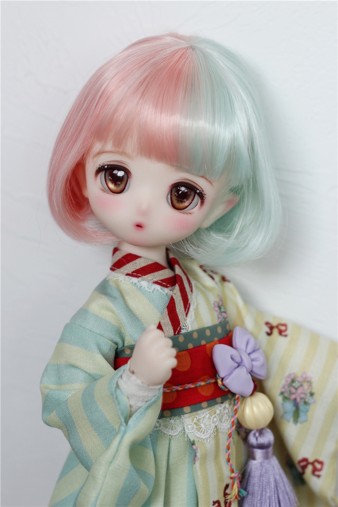 【カカ星球】【6-7, 7-8, 8.5-9inch】ドールウィッグ ツートンカラー(取り寄せ)