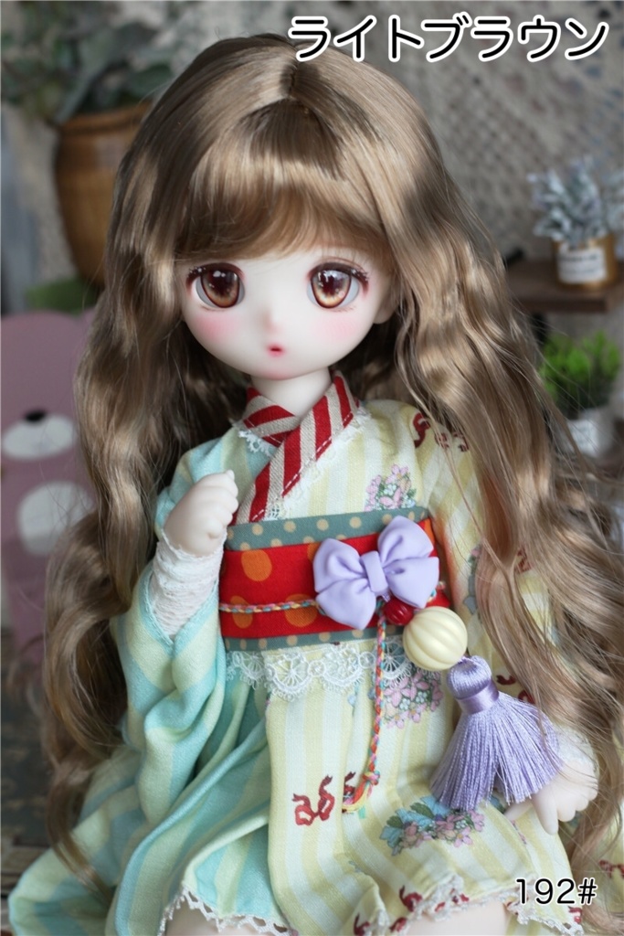 【カカ星球】【8.5-9inch】ドールウィッグ　カーリーヘア　ロング
